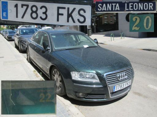 Veh&iacute;culos abandonados, verlassene Fahrzeuge, Madrid, Audi A6, Kennzeichen 1783 FKS, Erstzulassung Januar 2007, Calle Santa Leonor 20, 28037 Madrid im August 2026