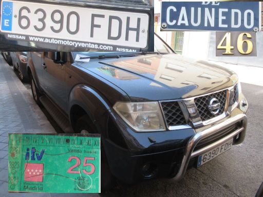 Veh&iacute;culos abandonados, verlassene Fahrzeuge, Madrid, Nissan Pathfinder, Kennzeichen 6390 FDH, Erstzulassung Juli 2006, Calle Caunedo 46, 28037 Madrid im August 2026