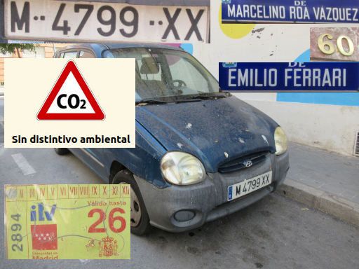 Veh&iacute;culos abandonados, verlassene Fahrzeuge, Madrid, Hyundai Atos GLS, Kennzeichen M 4799 XX, Erstzulassung August 1999, Calle Marcelino Roa Vazquez 60, 28017 Madrid im August 2026