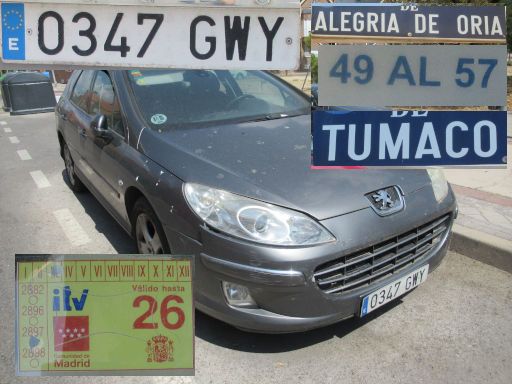 Veh&iacute;culos abandonados, verlassene Fahrzeuge, Madrid, Spanien, Peugeot 407, Kennzeichen 0347 GWY, Erstzulassung Juni 2010, Calle Alegria de Oria 49 / Calle Tumaco, 28027 Madrid im August 2026