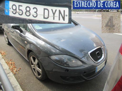 Veh&iacute;culos abandonados, verlassene Fahrzeuge, Madrid, Spanien, Seat Leon, Kennzeichen 9583 DYN, Erstzulassung Januar 2005, Calle Estrecho de Corea 4, 28027 Madrid im August 2026