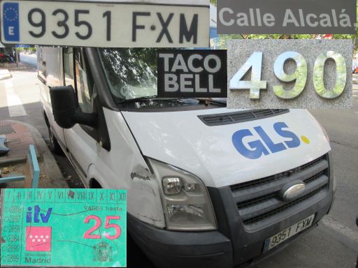 Veh&iacute;culos abandonados, verlassene Fahrzeuge, Madrid, Spanien, Ford Transit, Kennzeichen 9351 FXM, Erstzulassung November 2007, Calle Alcala 490, 28027 Madrid im August 2026