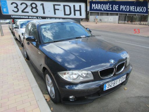Veh&iacute;culos abandonados, verlassene Fahrzeuge, Madrid, Spanien, BMW 118d, Kennzeichen 3281 FDH, Erstzulassung Juli 2006, Calle Marques de Pico Velasco 53, 28027 Madrid im August 2026