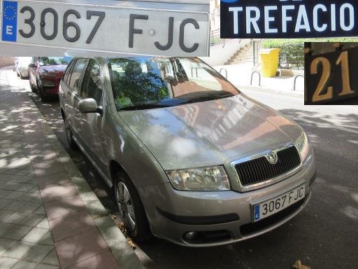 Veh&iacute;culos abandonados, verlassene Fahrzeuge, Madrid, Spanien, Skoda Fabia TDI, Kennzeichen 3067 FJC, Erstzulassung November 2006, Calle Trefacio 21, 28043 Madrid im August 2026