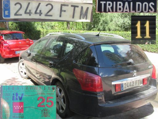 Veh&iacute;culos abandonados, verlassene Fahrzeuge, Madrid, Spanien, Peugeot 407 SW, Kennzeichen 2442 FTM, Erstzulassung Juli 2007, Calle Tribaldos 11, 28043 Madrid im August 2026