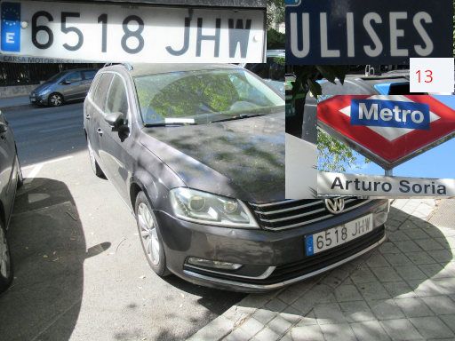 Veh&iacute;culos abandonados, verlassene Fahrzeuge, Madrid, Spanien, Volkswagen Passat TDI Bluemotion, Kennzeichen 6518 JHW, Erstzulassung September 2015, Calle Ulises 13, 28043 Madrid im August 2026