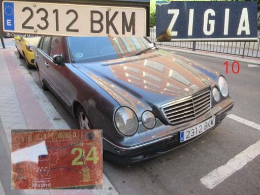 Veh&iacute;culos abandonados, verlassene Fahrzeuge, Madrid, Spanien, Mercedes-Benz E 320, Kennzeichen 2312 BKM, Erstzulassung Juni 2001, Calle Zigia 10, 28027 Madrid im August 2026