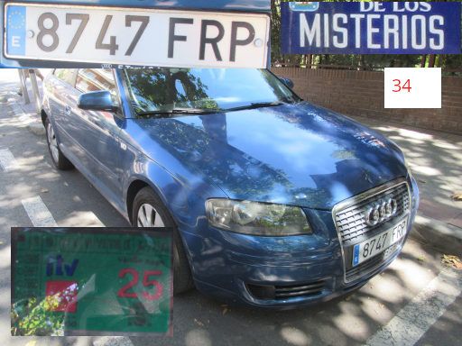 Veh&iacute;culos abandonados, verlassene Fahrzeuge, Madrid, Spanien, Audi A3 2.0 TDI, Kennzeichen 8747 FRP, Erstzulassung Juni 2007, Calle Misterios 34, 28027 Madrid im August 2026