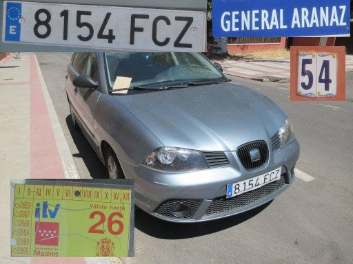 Veh&iacute;culos abandonados, verlassene Fahrzeuge, Madrid, Spanien, Seat Ibiza, Kennzeichen 8154 FCZ, Erstzulassung Juli 2006, Calle General Aranaz 54, 28027 Madrid im August 2026