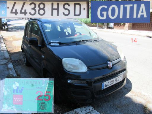 Veh&iacute;culos abandonados, verlassene Fahrzeuge, Madrid, Spanien, Fiat Panda, Kennzeichen 4438 HSD, Erstzulassung Juli 2013, Calle Goitia 14, 28027 Madrid im August 2026