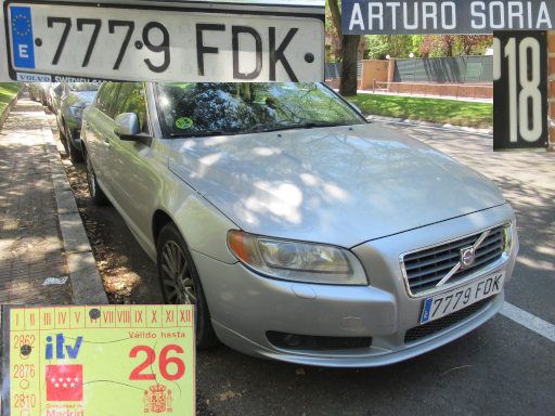 Veh&iacute;culos abandonados, verlassene Fahrzeuge, Madrid, Spanien, Volvo S80 D5, Kennzeichen 7779 FDK, Erstzulassung Juli 2006, Calle Arturo Soria 18, 28027 Madrid im August 2026