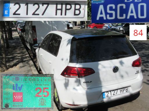 Veh&iacute;culos abandonados, verlassene Fahrzeuge, Madrid, Spanien, Volkswagen Golf TDI, Kennzeichen 2127 HPB, Erstzulassung Februar 2013, Calle Ascao 84, 28017 Madrid im August 2026