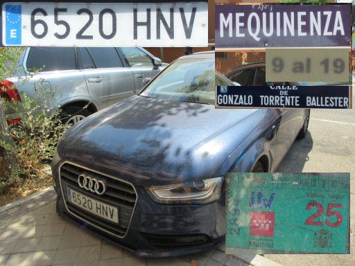 Veh&iacute;culos abandonados, verlassene Fahrzeuge, Madrid, Spanien, Audi A4S TDI, Kennzeichen 6520 HNV, Erstzulassung Februar 2013, Calle Mequinenza 9 / Calle Gonzalo Torrente Ballester, 28022 Madrid im August 2026