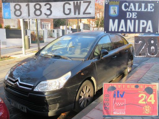 Veh&iacute;culos abandonados, verlassene Fahrzeuge, Madrid, Spanien, Citroen, Kennzeichen 8183 GWZ, Erstzulassung Juni 2010, Calle Manipa 28, 28027 Madrid im Dezember 2025