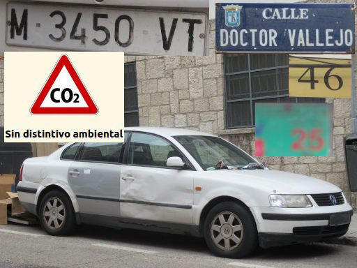 Veh&iacute;culos abandonados, verlassene Fahrzeuge, Madrid, Spanien, Volkswagen Passat TDI, Kennzeichen M 3450 VT, Erstzulassung M&auml;rz 1998, Calle Doctor Vallejo 46, 28027 Madrid im Dezember 2025