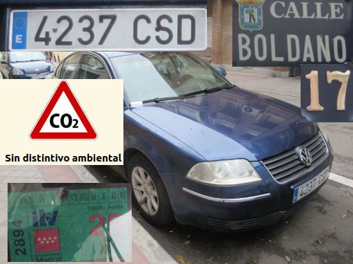 Veh&iacute;culos abandonados, verlassene Fahrzeuge, Madrid, Spanien, Volkswagen Passat TDI, Kennzeichen 4237 CSD, Erstzulassung Februar 2004, Calle Boldano 17, 28027 Madrid im Dezember 2025