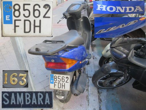 Veh&iacute;culos abandonados, verlassene Fahrzeuge, Madrid, Spanien, Honda Lead, Kennzeichen 8562 FDH, Erstzulassung Juli 2006, Calle Sambara 163, 28027 Madrid im Dezember 2025