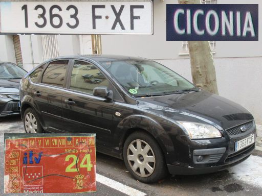 Veh&iacute;culos abandonados, verlassene Fahrzeuge, Madrid, Spanien, Ford Focus TDCi, Kennzeichen 1363 FXF, Erstzulassung November 2007, Calle Ciconia, 28027 Madrid im Dezember 2025