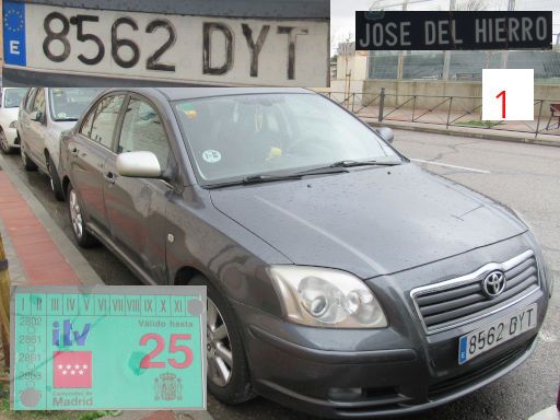 Veh&iacute;culos abandonados, verlassene Fahrzeuge, Madrid, Spanien, Toyota D4D, Kennzeichen 8562 DYT, Erstzulassung Januar 2005, Calle Jose del Hierro 1, 28027 Madrid im Februar 2026