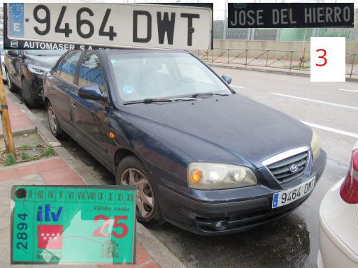 Veh&iacute;culos abandonados, verlassene Fahrzeuge, Madrid, Spanien, Hyundai Elantra, Kennzeichen 9464 DWT, Erstzulassung Januar 2005, Calle Jose del Hierro 3, 28027 Madrid im Februar 2026