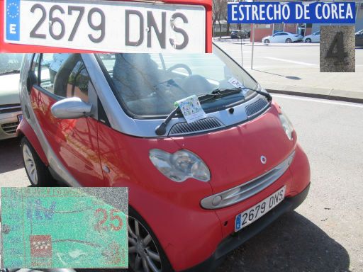 Veh&iacute;culos abandonados, verlassene Fahrzeuge, Madrid, Spanien, Smart fortwo, Kennzeichen 2679 DNS, Erstzulassung Januar 2005, Calle Estrecho de Corea 4, 28027 Madrid im Februar 2026