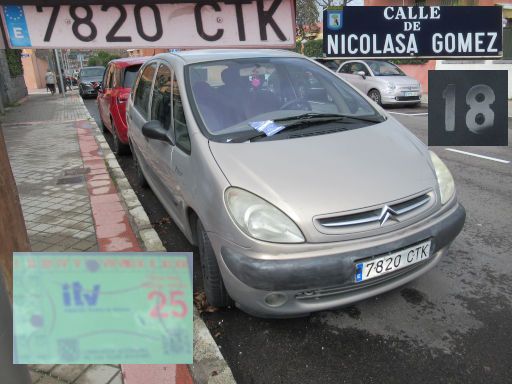 Veh&iacute;culos abandonados, verlassene Fahrzeuge, Madrid, Spanien, Citro&euml;n Xsara, Kennzeichen 7820 CTK, Erstzulassung M&auml;rz 2004, Calle Nicolasa Gomez 18, 28037 Madrid im Februar 2026