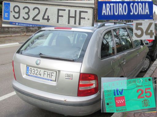 Veh&iacute;culos abandonados, verlassene Fahrzeuge, Madrid, Spanien, Skoda Fabia TDI, Kennzeichen 9324 FHF, Erstzulassung November 2006, Calle Arturo Soria 54, 28027 Madrid im Februar 2026
