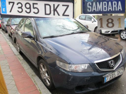 Veh&iacute;culos abandonados, verlassene Fahrzeuge, Madrid, Spanien, Honda Accord CTDI, Kennzeichen 7395 DKZ, Erstzulassung Januar 2005, Calle Sambara 181, 28027 Madrid im Februar 2026