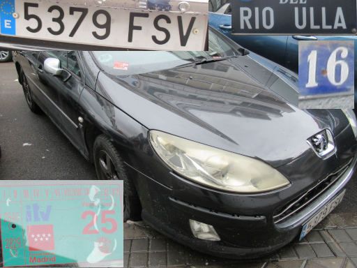 Veh&iacute;culos abandonados, verlassene Fahrzeuge, Madrid, Spanien, Peugeot 407 SW, Kennzeichen 5379 FSV, Erstzulassung Juli 2007, Calle Rio Ulla 16, 28021 Madrid im Februar 2026