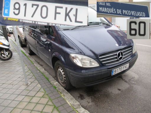 Veh&iacute;culos abandonados, verlassene Fahrzeuge, Madrid, Spanien, Mercedes-Benz Vito CDI 115, Kennzeichen 9170 FKL, Erstzulassung Juni 2007, Calle Marques de Pico Velasco 60, 28027 Madrid im Februar 2026