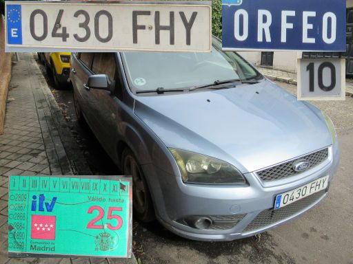 Veh&iacute;culos abandonados, verlassene Fahrzeuge, Madrid, Spanien, Ford Focus TDCi, Kennzeichen 0430 FHY, Erstzulassung November 2006, Calle Orfeo 10, 28022 Madrid im Februar 2026