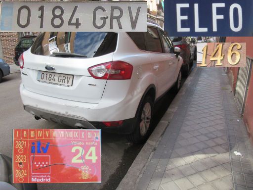 Veh&iacute;culos abandonados, verlassene Fahrzeuge, Madrid, Spanien, Ford Kuga TDCi, Kennzeichen 0184 GRV, Erstzulassung November 2009, Calle Elfo 146, 28027 Madrid im Februar 2026
