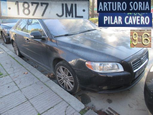 Veh&iacute;culos abandonados, verlassene Fahrzeuge, Madrid, Spanien, Volvo S80 D5, Kennzeichen 1877 JML, Erstzulassung M&auml;rz 2016, Calle Arturio Soria 96 / Calle Pilar Cavero, 28027 Madrid im Januar 2026