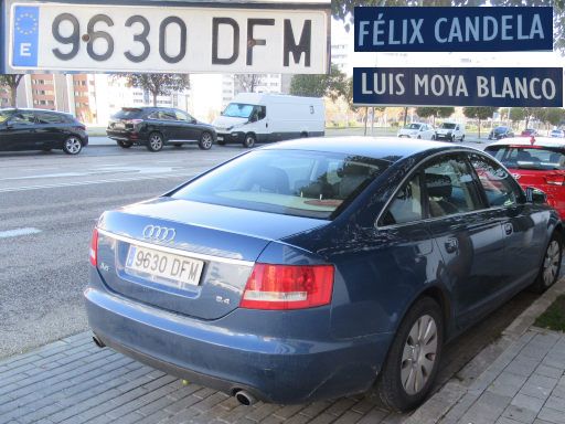 Veh&iacute;culos abandonados, verlassene Fahrzeuge, Madrid, Spanien, Audi A6 2.4, Kennzeichen 9630 DFM, Erstzulassung Januar 2005, Calle Felix Candela / Calle Luis Moya Blanco, 28055 Madrid im Januar 2026