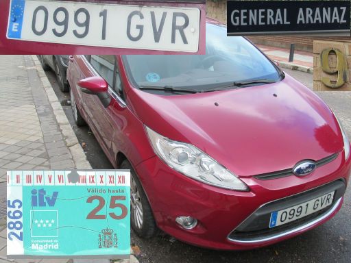 Veh&iacute;culos abandonados, verlassene Fahrzeuge, Madrid, Spanien, Ford Fiesta, Kennzeichen 0991 GVR, Erstzulassung April 2010, Calle General Aranaz 9, 28027 Madrid im Januar 2026