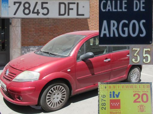 Vehículos abandonados, verlassene Fahrzeuge, Madrid, Spanien, Citroën C3, Kennzeichen 7845 DFL, Erstzulassung Januar 2005, Calle Argos 35, 28037 Madrid im Juli 2025