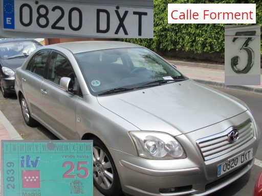 Vehículos abandonados, verlassene Fahrzeuge, Madrid, Spanien, Toyota Avensis D4D, Kennzeichen 0820 DXT, Erstzulassung Januar 2005, Calle Forment 3, 28027 Madrid im Juli 2025