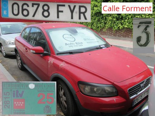Vehículos abandonados, verlassene Fahrzeuge, Madrid, Spanien, Volvo C30 2.0 D, Kennzeichen 0678 FYR, Erstzulassung Dezember 2007, Calle Forment 3, 28027 Madrid im Juli 2025