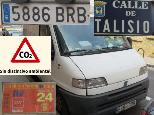 Vehículos abandonados, verlassene Fahrzeuge, Madrid, Spanien, Fiat Ducato, Kennzeichen 5886 BRB, Erstzulassung Dezember 2001, Calle Talisio, 28027 Madrid im Juli 2025