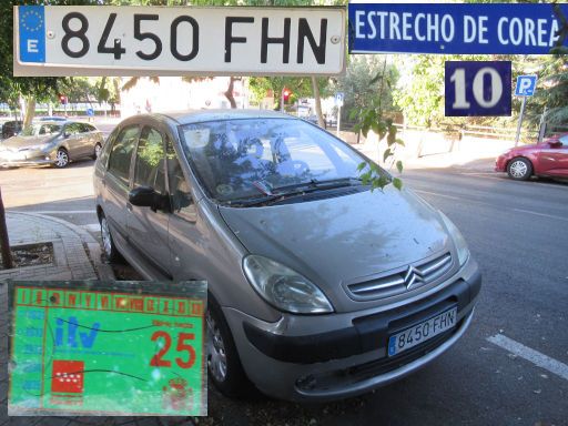 Vehículos abandonados, verlassene Fahrzeuge, Madrid, Spanien, Citroen Xsara, Kennzeichen 8450 FHN, Erstzulassung November 2006, Calle Estrecho de Corea 10, 28027 Madrid im Juli 2025
