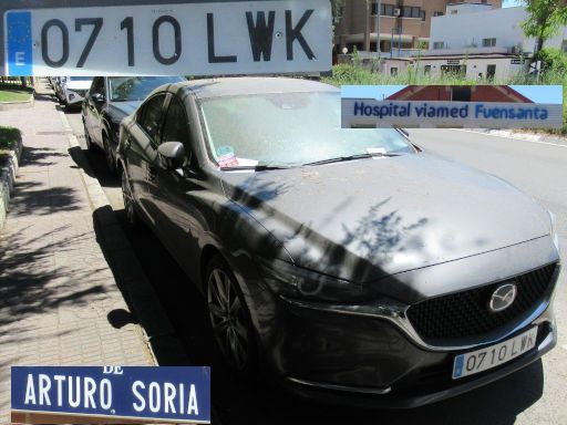 Vehículos abandonados, verlassene Fahrzeuge, Madrid, Spanien, Mazda 6, Kennzeichen 0710 LWK, Erstzulassung Februar 2022, Calle Arturo Soria, 28027 Madrid im Juli 2025