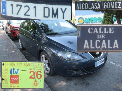 Veh&iacute;culos abandonados, verlassene Fahrzeuge, Madrid, Spanien, Seat Leon, Kennzeichen 1721 DMY, Erstzulassung Januar 2005, Calle Nicolasa Gomez 2, 28022 Madrid im Juli 2026