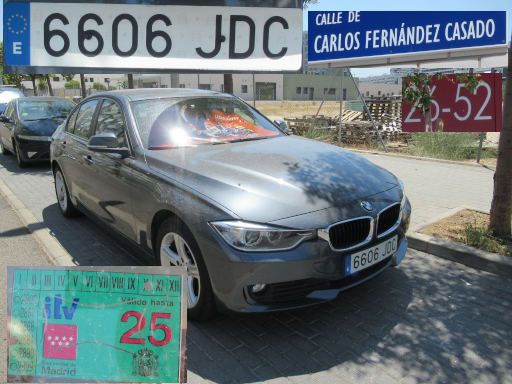 Veh&iacute;culos abandonados, verlassene Fahrzeuge, Madrid, Spanien, BMW 5er Serie, Kennzeichen 6606 JDC, Erstzulassung M&auml;rz 2015, Calle Carlos Fernandez Casado 26-52, 28055 Madrid im Juli 2026