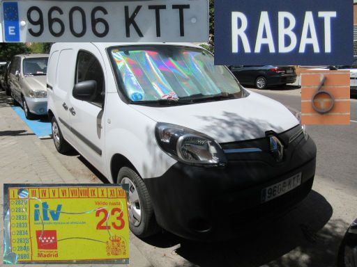 Veh&iacute;culos abandonados, verlassene Fahrzeuge, Madrid, Spanien, Renault Kangoo Z.E., Kennzeichen 9606 KTT, Erstzulassung Februar 2019, Calle Rabat 6, 28030 Madrid im Juli 2026