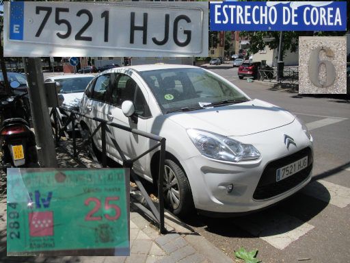 Veh&iacute;culos abandonados, verlassene Fahrzeuge, Madrid, Spanien, Citro&euml;n C3, Kennzeichen 7521 HJG, Erstzulassung M&auml;rz 2012, Calle Estrecho de Corea 6, 28027 Madrid im Juli 2026