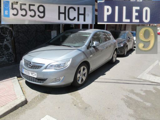 Veh&iacute;culos abandonados, verlassene Fahrzeuge, Madrid, Spanien, Opel Astra CDTI, Kennzeichen 5559 HCH, Erstzulassung M&auml;rz 2011, Calle Pileo 9, 28027 Madrid im Juli 2026