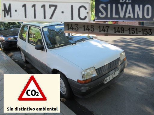 Veh&iacute;culos abandonados, verlassene Fahrzeuge, Madrid, Spanien, Renault 5, Kennzeichen M 1117 IC, Erstzulassung September 1987, Calle Silvano 143, 28043 Madrid im Juli 2026