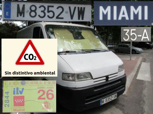 Veh&iacute;culos abandonados, verlassene Fahrzeuge, Madrid, Spanien, Fiat Ducato, Kennzeichen M 8352 VW, Erstzulassung Mai 1998, Calle Miami 35 A, 28027 Madrid im Juli 2026