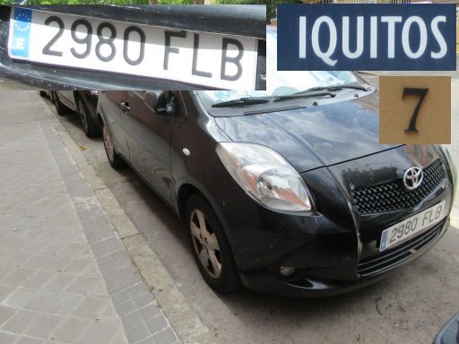 Veh&iacute;culos abandonados, verlassene Fahrzeuge, Madrid, Spanien, Toyota Yaris, Kennzeichen 2980 FLB, Erstzulassung Februar 2007, Calle Iquitos 7, 28027 Madrid im Juli 2026