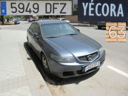 Veh&iacute;culos abandonados, verlassene Fahrzeuge, Madrid, Spanien, Honda Accord iCTDi, Kennzeichen 5949 DFZ, Erstzulassung Januar 2005, Calle Yecora 63, 28022 Madrid im Juli 2026